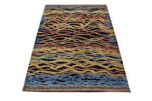 Multicolored Abstract Waves 6X8 Modern Rug