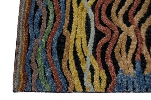 Multicolored Abstract Waves 6X8 Modern Rug