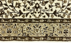 Cream & Brown Floral 2X3 Kirman Oriental Rug