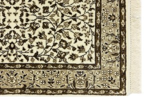 Cream & Brown Floral 2X3 Kirman Oriental Rug