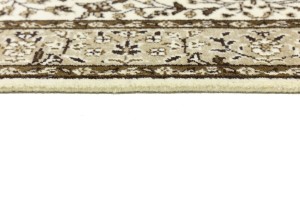 Cream & Brown Floral 2X3 Kirman Oriental Rug