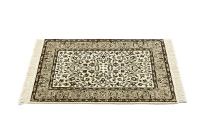Cream & Brown Floral 2X3 Kirman Oriental Rug