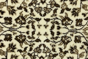 Cream & Brown Floral 2X3 Kirman Oriental Rug
