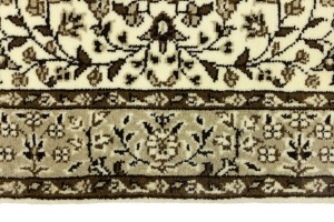 Cream & Brown Floral 2X3 Kirman Oriental Rug