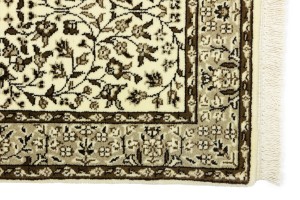 Cream & Brown Floral 2X3 Kirman Oriental Rug