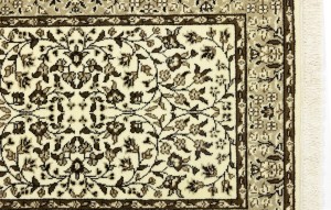 Cream & Brown Floral 2X3 Kirman Oriental Rug