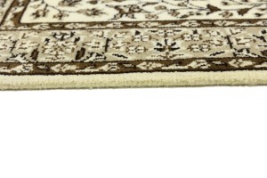 Cream & Brown Floral 2X3 Kirman Oriental Rug