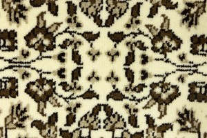Cream & Brown Floral 2X3 Kirman Oriental Rug