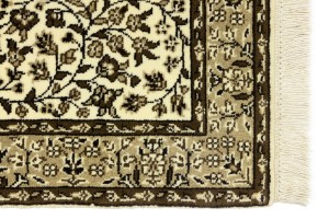 Cream & Brown Floral 2X3 Kirman Oriental Rug