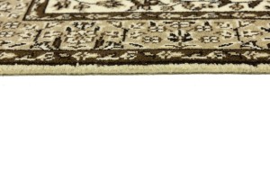 Cream & Brown Floral 2X3 Kirman Oriental Rug