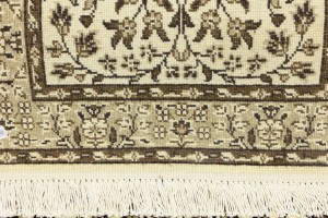 Cream & Brown Floral 2X3 Kirman Oriental Rug