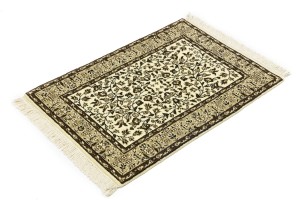 Cream & Brown Floral 2X3 Kirman Oriental Rug