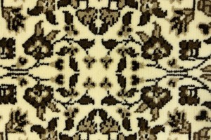 Cream & Brown Floral 2X3 Kirman Oriental Rug