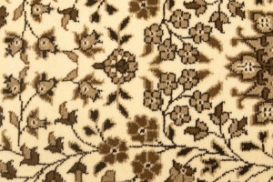Cream Brown Floral 3X10 Kirman Oriental Runner Rug