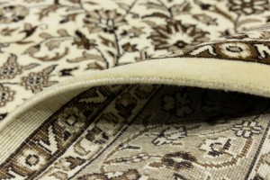 Cream Brown Floral 6X8 Kirman Oriental Rug