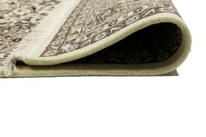 Cream Brown Floral 6X8 Kirman Oriental Rug