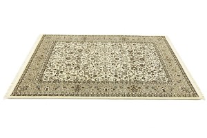 Cream Brown Floral 6X8 Kirman Oriental Rug