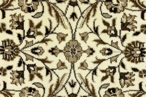Cream Brown Floral 6X8 Kirman Oriental Rug