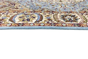 Blue Cream Floral 5'6X7'9 Kirman Oriental Rug