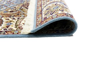 Blue Cream Floral 5'6X7'9 Kirman Oriental Rug