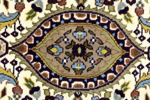 Blue Cream Floral 5'6X7'9 Kirman Oriental Rug