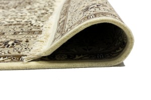 Cream Brown Floral 6X6 Kirman Oriental Square Rug