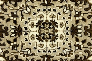 Cream Brown Floral 6X6 Kirman Oriental Square Rug