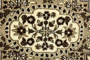 Cream Brown Floral 6X6 Kirman Oriental Square Rug