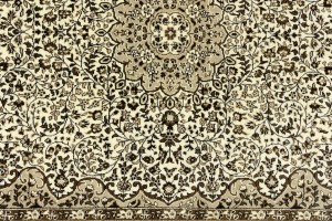 Cream Beige Brown Floral 6X8 Kirman Oriental Rug