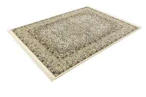 Cream Beige Brown Floral 6X8 Kirman Oriental Rug