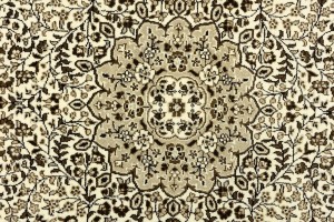 Cream Beige Brown Floral 6X8 Kirman Oriental Rug