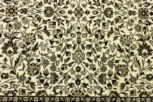 Cream Brown Floral 6X8 Kirman Oriental Rug