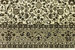 Cream Brown Floral 6X8 Kirman Oriental Rug
