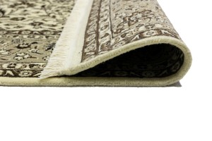 Cream Brown Floral 6X8 Kirman Oriental Rug