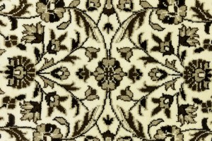 Cream Brown Floral 6X8 Kirman Oriental Rug