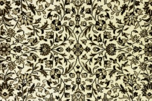 Cream Brown Floral 6X8 Kirman Oriental Rug