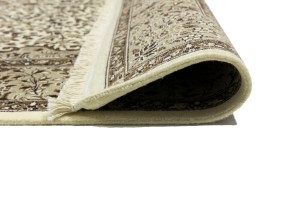 Cream Brown Floral 6X8 Kirman Oriental Rug