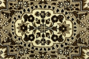 Cream Brown Floral 6X8 Kirman Oriental Rug