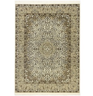 Cream Beige Brown Floral 6X8 Kirman Oriental Rug