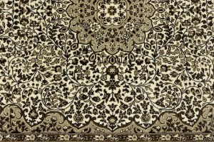 Cream Beige Brown Floral 6X8 Kirman Oriental Rug