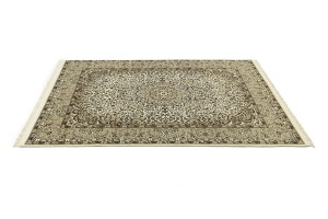 Cream Beige Brown Floral 6X8 Kirman Oriental Rug
