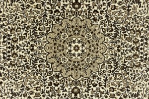 Cream Beige Brown Floral 6X8 Kirman Oriental Rug