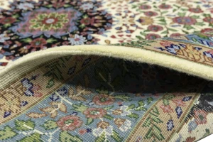 Cream & Blue Floral 5X7 Kirman Oriental Rug
