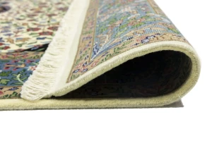 Cream & Blue Floral 5X7 Kirman Oriental Rug