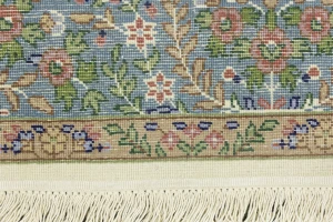 Cream & Blue Floral 5X7 Kirman Oriental Rug