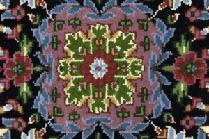 Cream & Blue Floral 5X7 Kirman Oriental Rug