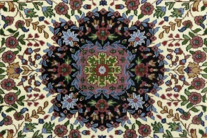 Cream & Blue Floral 5X7 Kirman Oriental Rug