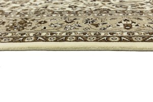 Cream Brown Floral 6X8 Kirman Oriental Rug