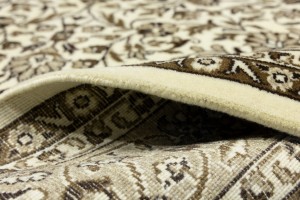 Cream Brown Floral 6X8 Kirman Oriental Rug