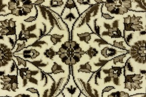 Cream Brown Floral 6X8 Kirman Oriental Rug